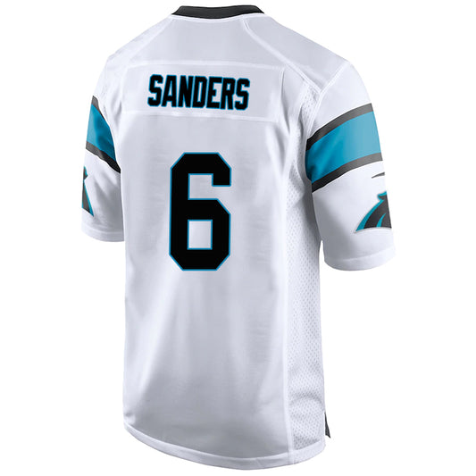 C.Panthers #6 Miles Sanders White Stitched Player Game Football Jerseys