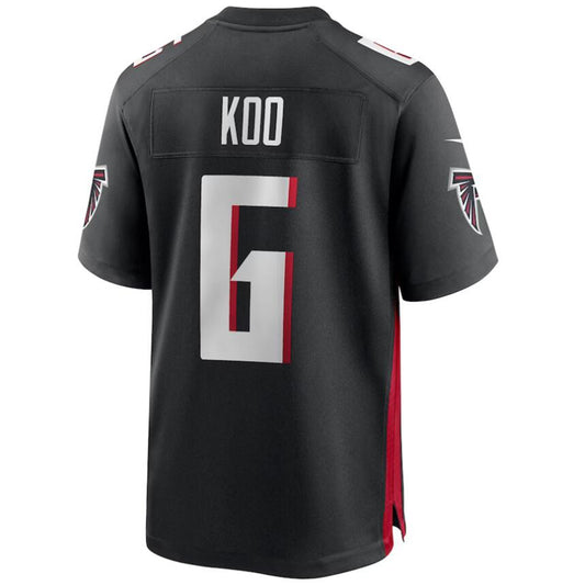 A.Falcons #6 Younghoe Koo Black Stitched Player Game Football Jerseys
