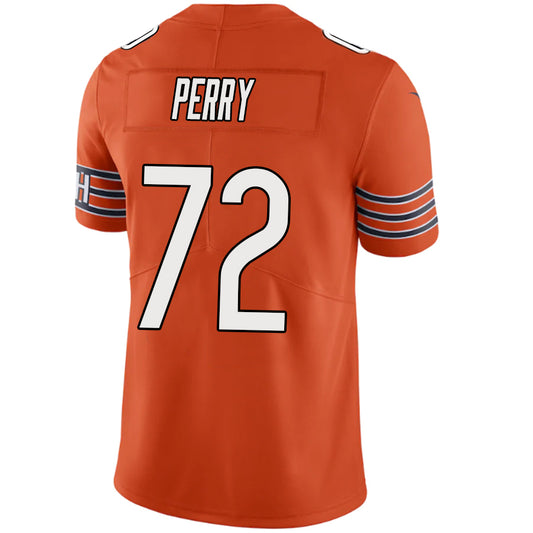 C.Bears #72 William Perry Orange Stitched Player Vapor Game Football Jerseys