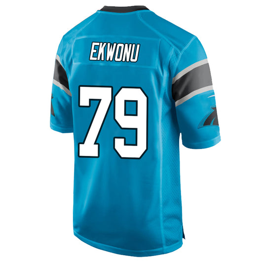 C.Panthers #79 Ikem Ekwonu Blue Stitched Player Game Football Jerseys