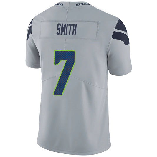 S.Seahawks #7 Geno Smith Gray Stitched Player Game Football Jerseys