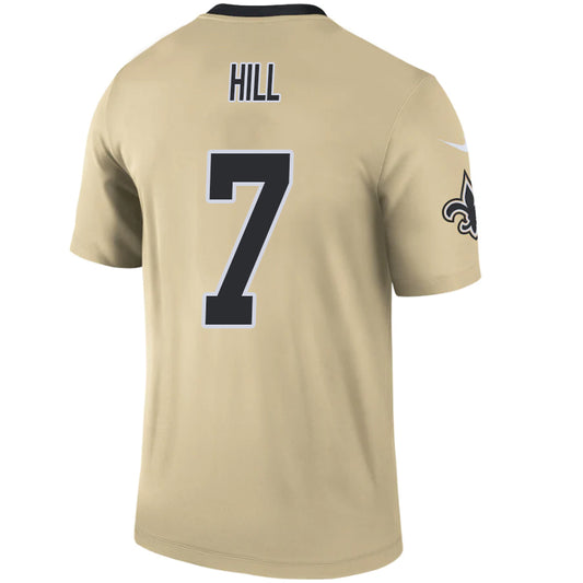 NO.Saints #7 Taysom Hill Gold Stitched Player Vapor Game Football Jerseys