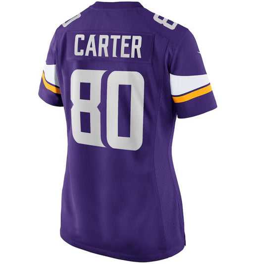 M.Vikings #80 Cris Carter Purple Stitched Player Vapor Game Football Jerseys