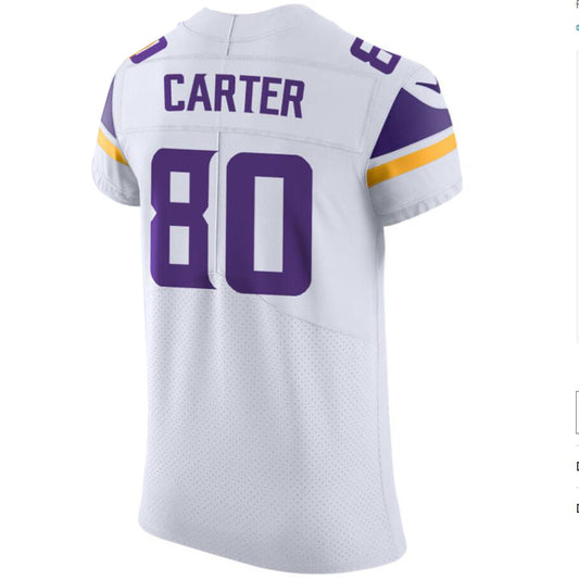 M.Vikings #80 Cris Carter White Stitched Player Vapor Elite Football Jerseys