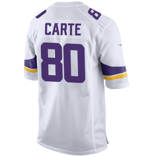 M.Vikings #80 Cris Carter White Stitched Player Vapor Game Football Jerseys