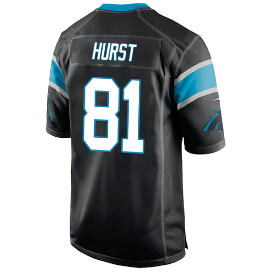 C.Panthers #81 Hayden Hurst Black Stitched Player Game Football Jerseys