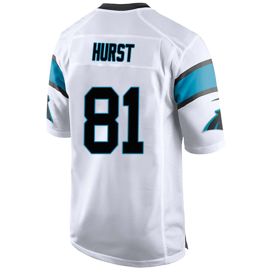 C.Panthers #81 Hayden Hurst White Stitched Player Game Football Jerseys