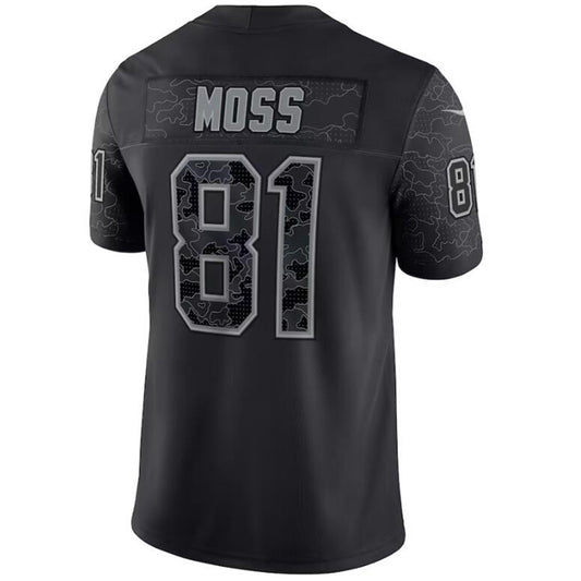 NE.Patriots #81 Randy Moss Black Stitched Player Game Football Jerseys