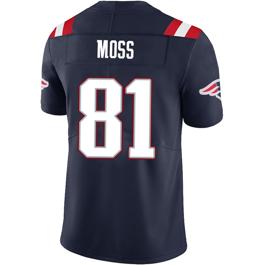 NE.Patriots #81 Randy Moss Navy Stitched Player Game Football Jerseys