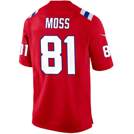 NE.Patriots #81 Randy Moss Red Stitched Player Vapor Game Football Jerseys