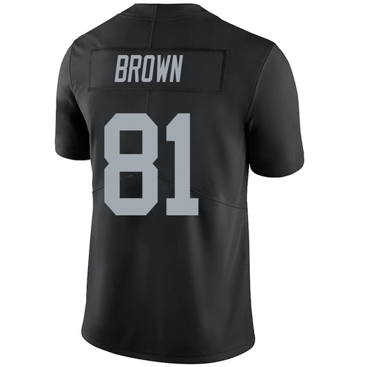 LV.Raiders #81 Tim Brown Black Stitched Player Vapor Game Football Jerseys