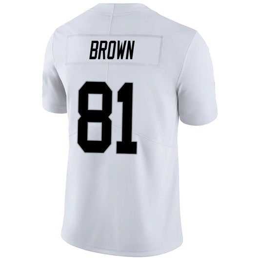 LV.Raiders #81 Tim Brown White Stitched Player Vapor Game Football Jerseys