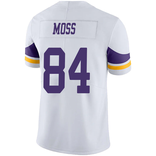 M.Vikings #84 Randy Moss White Stitched Player Game Football Jerseys