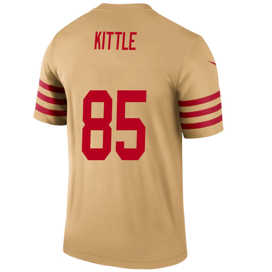 SF.49ers #85 George Kittler Gold Stitched Player Game Football Jerseys