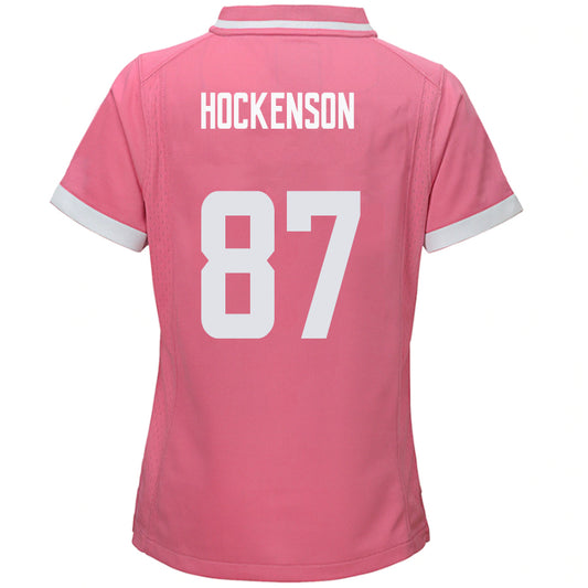 M.Vikings #87 TJ Hockenson Pink Stitched Player Game Football Jerseys