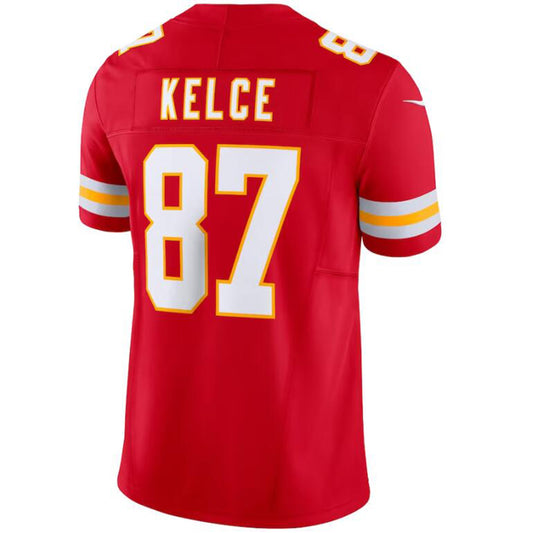 KC.Chiefs #87 Travis Kelce Red Stitched Player Vapor F.U.S.E. Limited Football Jerseys