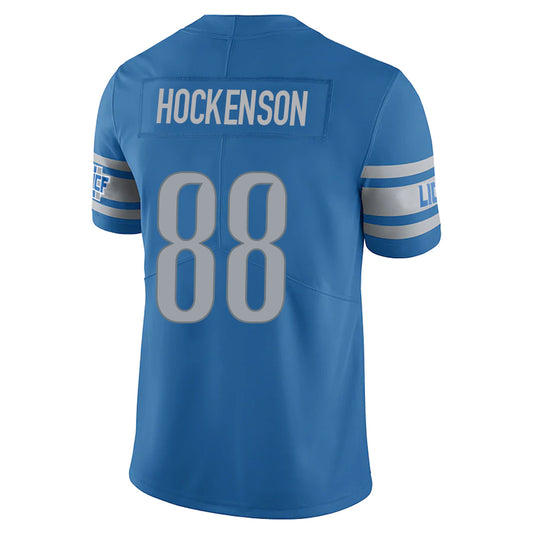 D.Lions #88 T.J. Hockenson Blue Stitched Player Vapor Game Football Jerseys