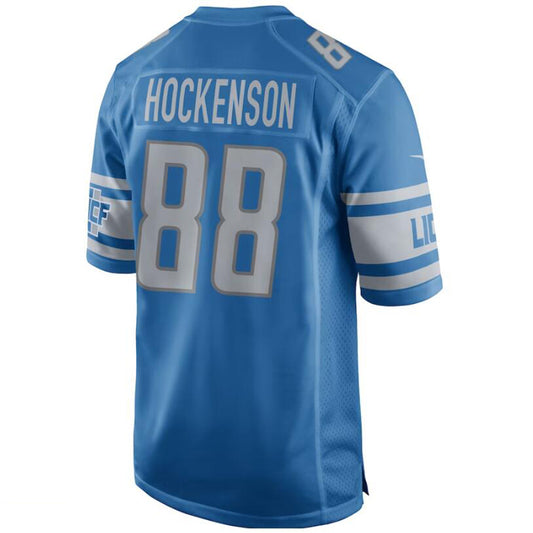 D.Lions #88 T.J.Hockenson Blue Stitched Player Game Football Jerseys