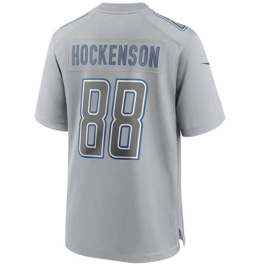 D.Lions #88 T.J.Hockenson Gray Stitched Player Game Football Jerseys
