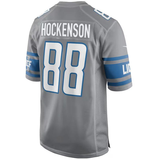 D.Lions #88 T.J.Hockenson Gray Stitched Player Vapor Game Football Jerseys