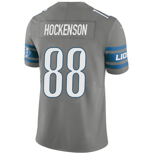 D.Lions #88 T.J. Hockenson Gray Stitched Player Vapor Game Football Jerseys