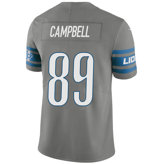 D.Lions #89 Dan Campbell Gray Stitched Player Vapor Game Football Jerseys