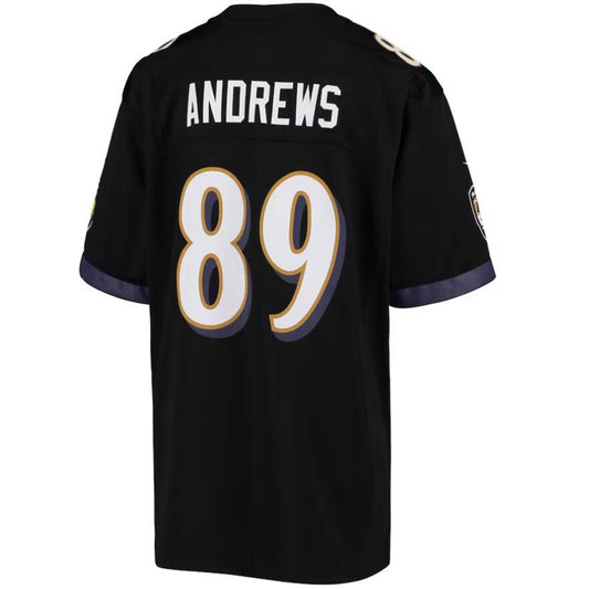 B.Ravens #89 Mark Andrews Black Stitched Player Game Football Jerseys
