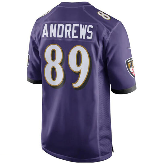 B.Ravens #89 Mark Andrews Purple Stitched Player Game Football Jerseys