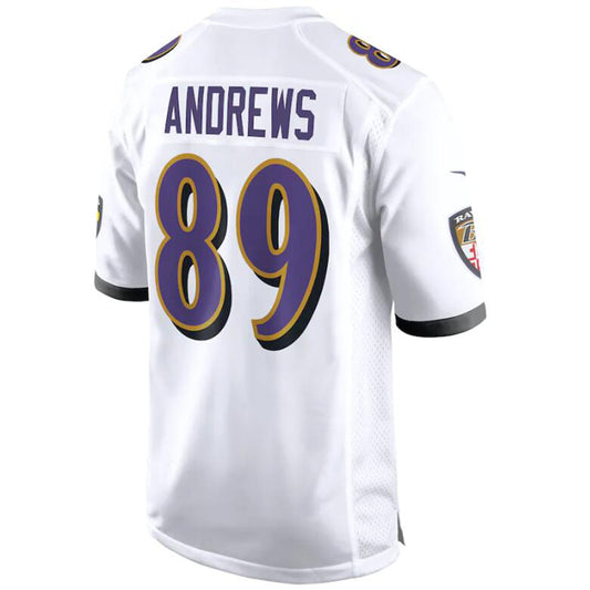 B.Ravens #89 Mark Andrews White Stitched Player Game Football Jerseys