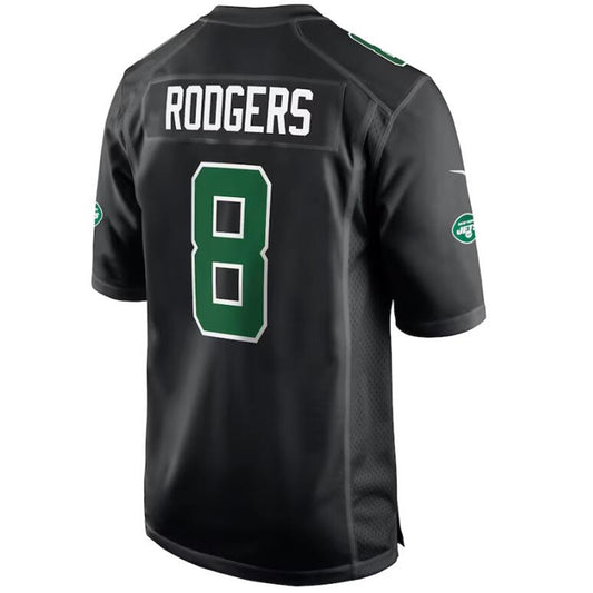 NY.Jets #8 Aaron Rodgers Black Stitched Player Vapor Game Football Jerseys