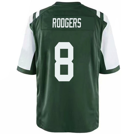 NY.Jets #8 Aaron Rodgers Green Stitched Player Game Football Jerseys