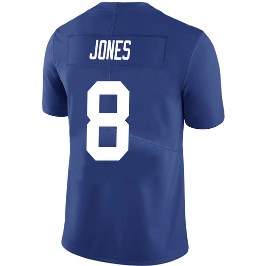 NY.Giants #8 Daniel Jones Royal Stitched Player Game Football Jerseys