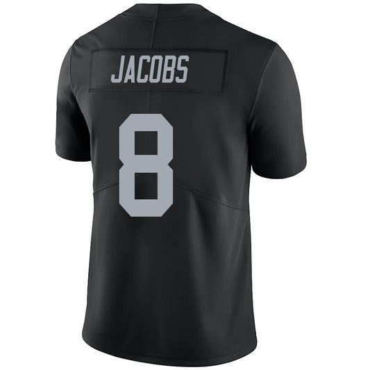 LV.Raiders #8 Josh Jacobs Black Stitched Player Vapor Game Football Jerseys