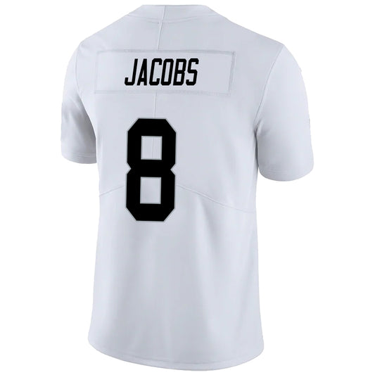 LV.Raiders #8 Josh Jacobs White Stitched Player Vapor Game Football Jerseys
