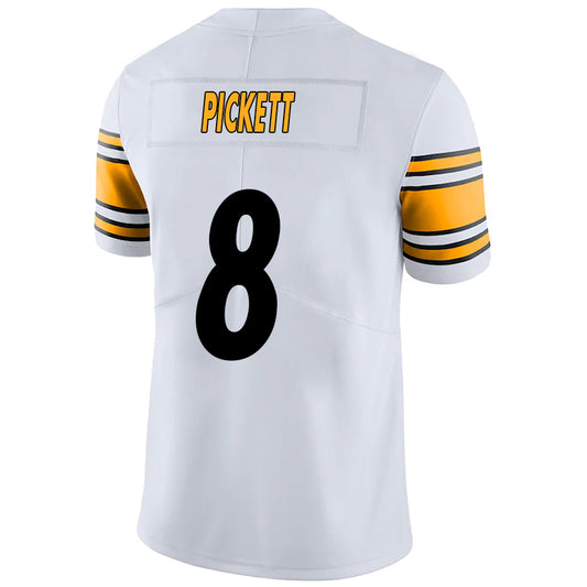 P.Steelers #8 Kenny Pickett White Stitched Player Game Football Jerseys