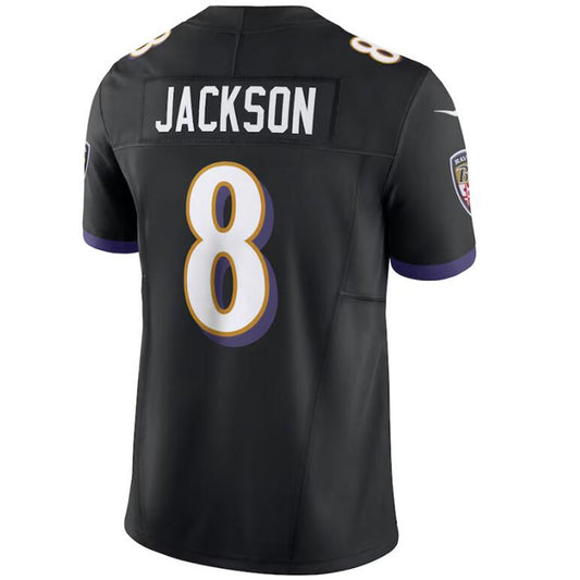 B.Ravens #8 Lamar Jackson Black Stitched Player Vapor Game Football Jerseys