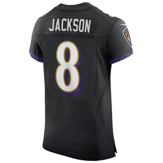 B.Ravens #8 Lamar Jackson Black Stitched Player Vapor Elite Football Jerseys
