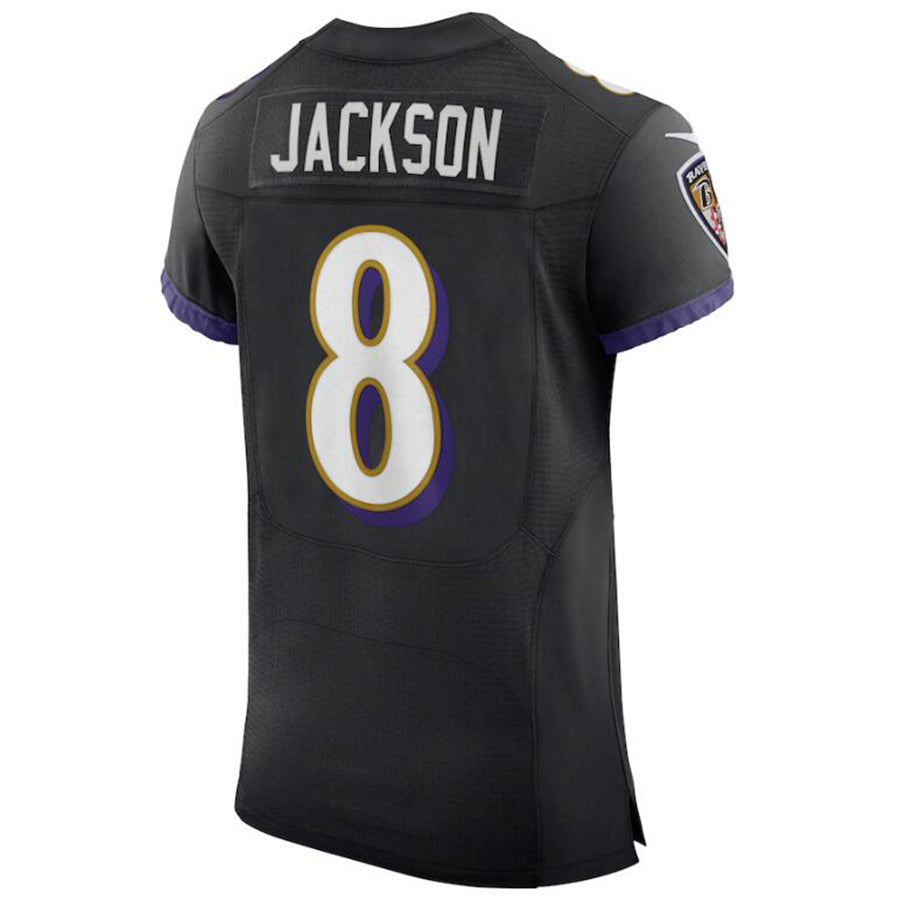 B.Ravens #8 Lamar Jackson Black Stitched Player Vapor Elite Football Jerseys