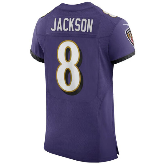B.Ravens #8 Lamar Jackson Purple Stitched Player Vapor Elite Football Jerseys