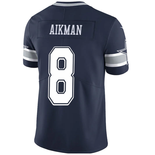 D.Cowboys #8 Troy Aikman Navy Stitched Player Game Football Jerseys