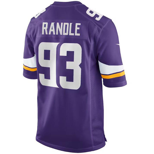 M.Vikings #93 John Randle Purple Stitched Player Vapor Game Football Jerseys