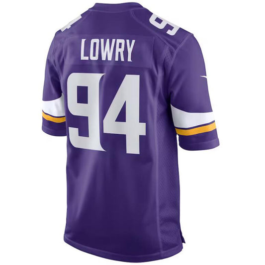 M.Vikings #94 Dean Lowry Purple Stitched Player Vapor Game Football Jerseys