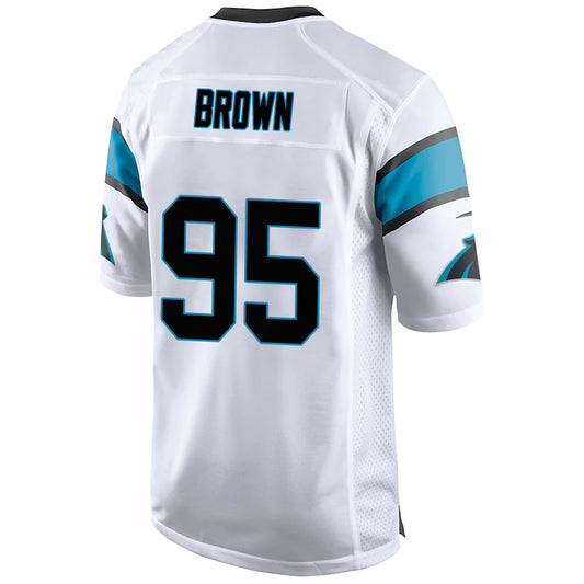 C.Panthers #95 Derrick Brown White Stitched Player Game Football Jerseys