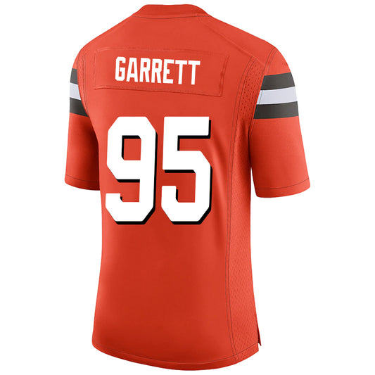 C.Browns #95 Myles Garrett Orange Stitched Player Game Football Jerseys