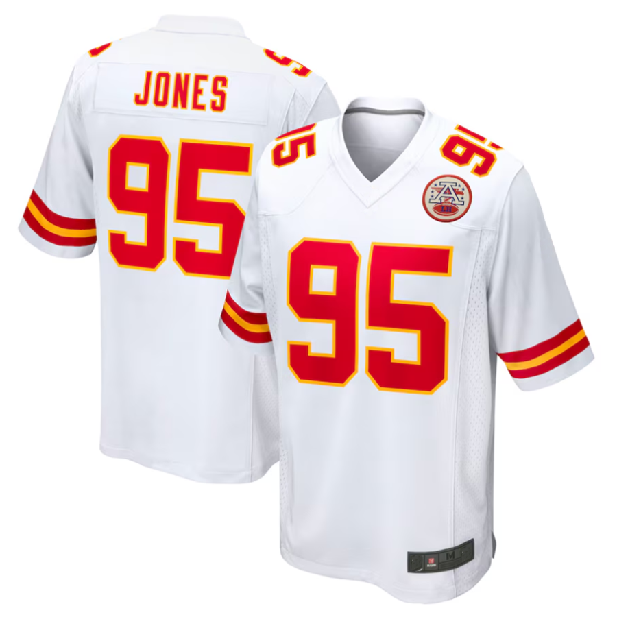 #95 Chris Jones Player KC.Chiefs White Game Football Jerseys