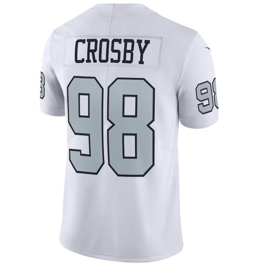 LV.Raiders #98 Maxx Crosby White Stitched Player Vapor Game Football Jerseys