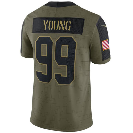 W.Commanders #99 Chase Young Olive 2021 Salute To Service Football Jerseys