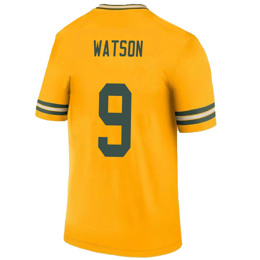 GB.Packer #9 Christian Watson Yellow Stitched Player Game Football Jerseys