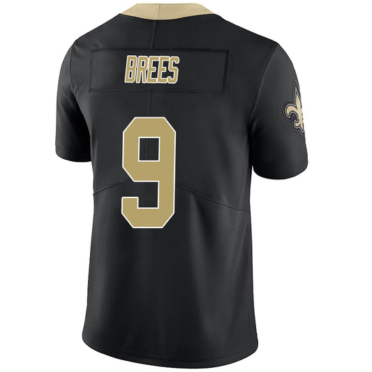 NO.Saints #9 Drew Brees Black Stitched Player Game Football Jerseys