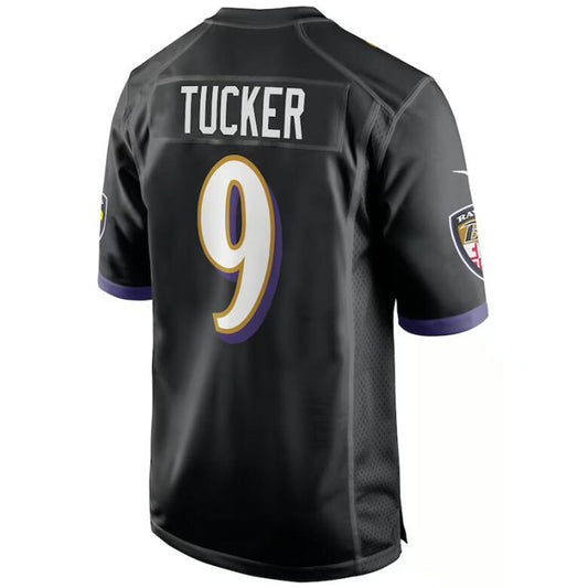 B.Ravens #9 Justin Tucker Black Stitched Player Game Football Jerseys